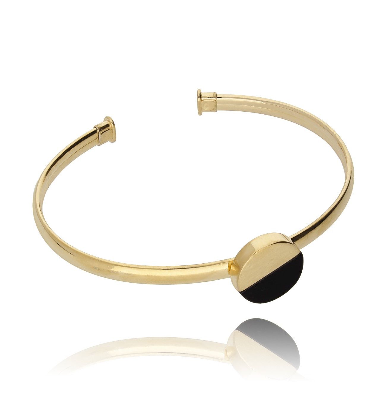 Bransoletka złota obręcz z onyksem BSE0057