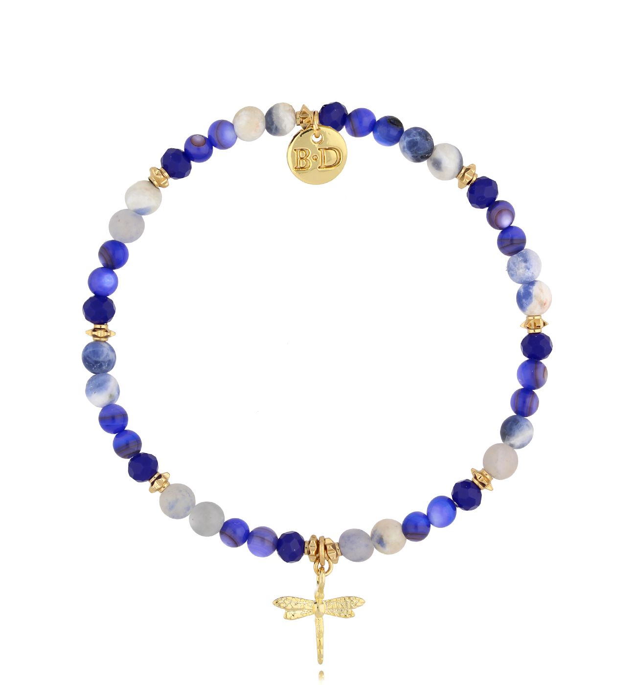 Bransoletka granatowa z ważką i sodalitami Blue Draginfly BSC1408