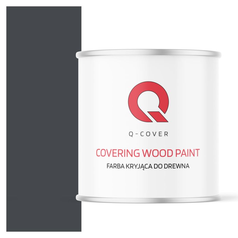 Farba Kryjąca do Drewna Q-Cover Grafitowy RAL7024 Półmat 2.5L
