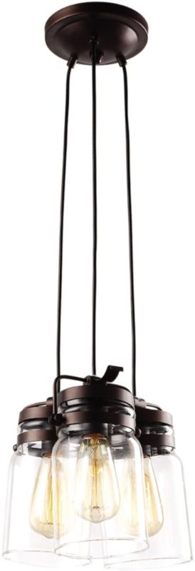 Lampa wisząca Kaja Raven 5902 brązowo-przezroczysty industrialna 3xE27 x 40W 1 szt.