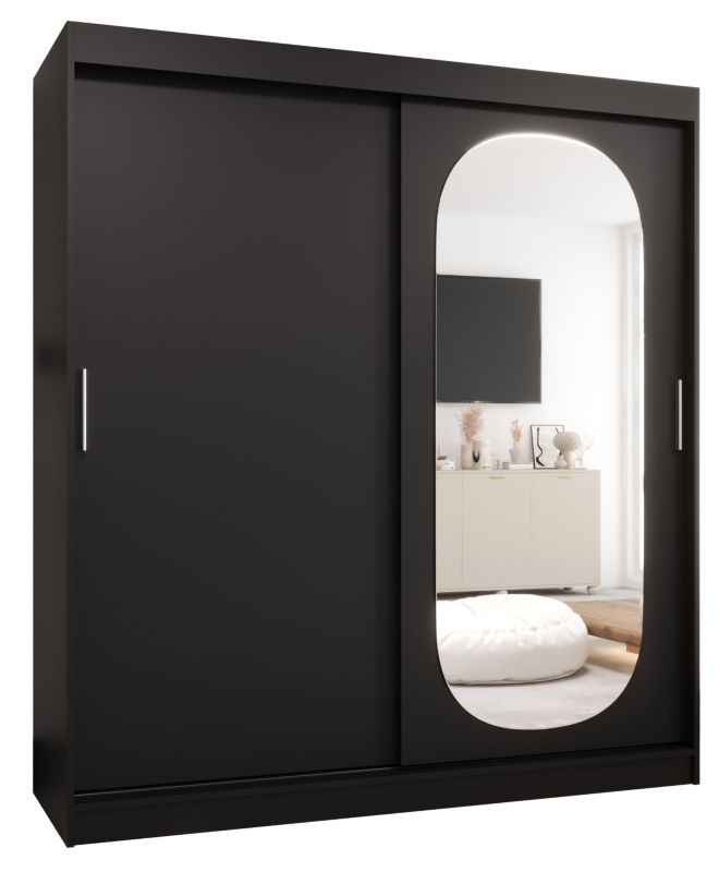 Szafa przesuwna Garderoba Abiks ROYAL 180 czarny mat 1szt.