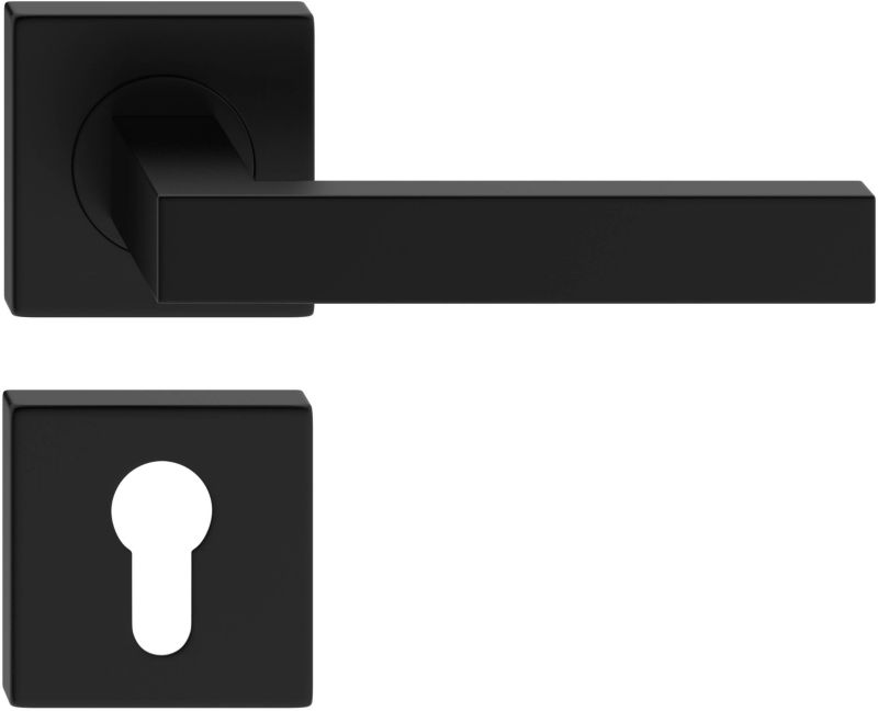 Zestaw Verso Ergo klamka na wkładkę kwadratowy szyld czarny