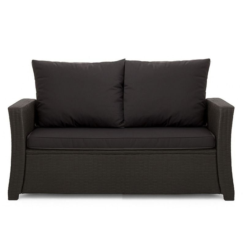 Poduszka ogrodowa na sofę rattanową 3-os, Setgarden, 130x60x50cm Czarna Poduszki na meble ogrodowe-Technorattan, Mix, 1szt