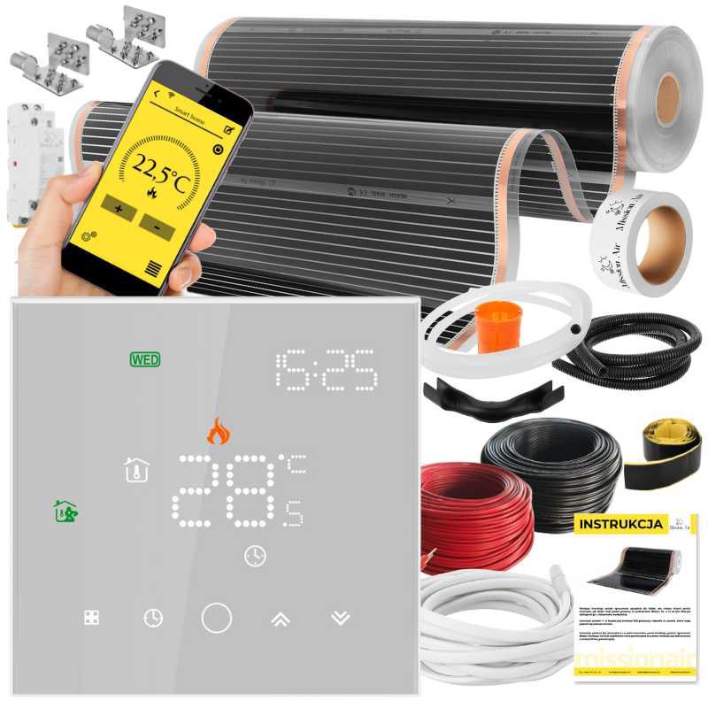 Zestaw folii grzewczej Mission Air IR SILVER 160W 20m², szer. 100cm + Leo White 1 szt.