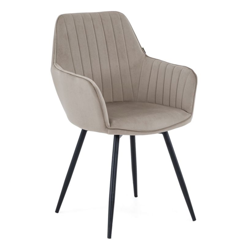 Krzesło obrotowe MebleMWM DC-0084-2 welur ciemny beż 7 czarne nogi 1 szt.