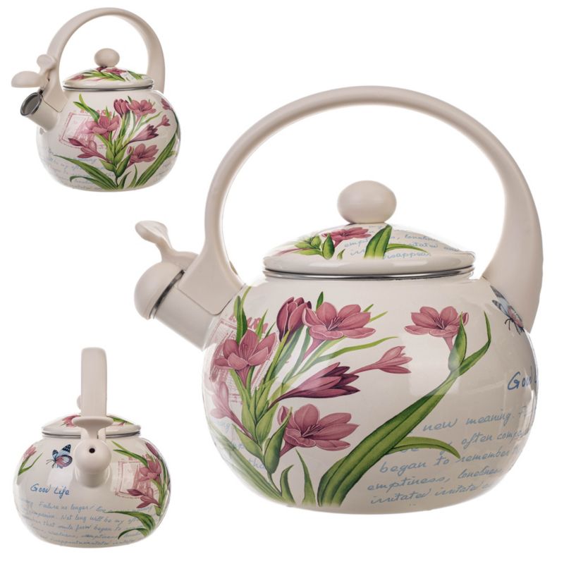 Czajnik KADAX Emaliowany 2,2L indukcja Gaz Z Gwizdkiem Tradycyjny Uchwytem Kuchni Wielokolorowy 1szt.