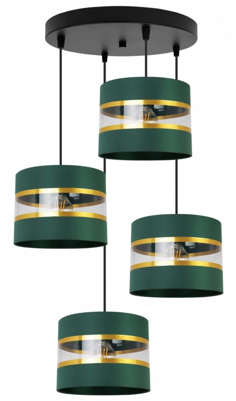 Lampa sufitowa wisząca Light Home LH Elegance Gold 4x E27 60W okrągły zielony/czarny 1szt.