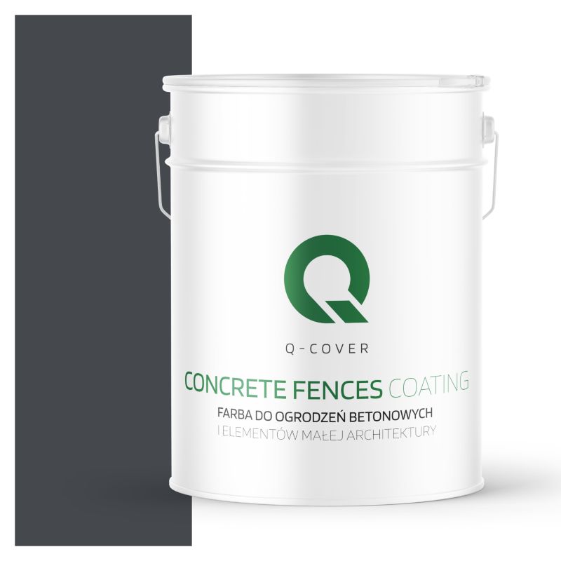 Farba do Ogrodzeń i Płotów Betonowych Q-Cover Szary Stalowy RAL7024 10L
