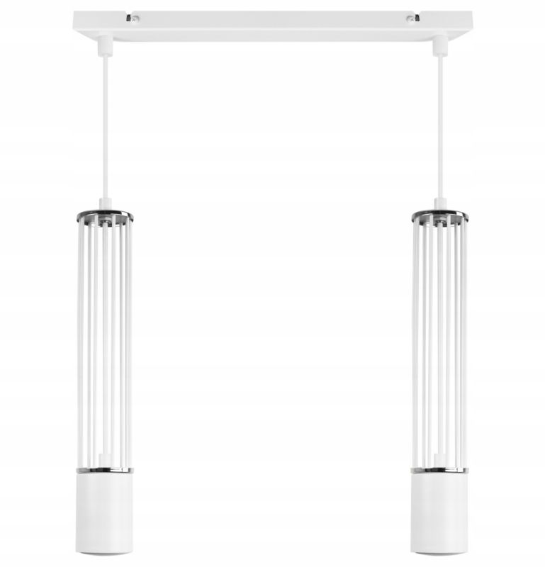 Lampa sufitowa wisząca Light Home LH Aria 2x GU10 biały/srebrny 1szt.