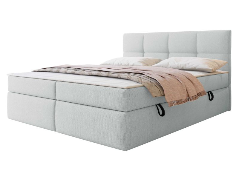 Łóżko kontynentalne MIRJAN 24 Figaro 140x200 cm jasnoszary strukturalny 1 szt.