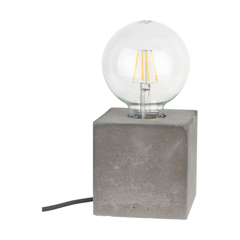 Lampa Stołowa SPOT Light Square 1xE27 Max.25W Minimalistyczny Szary Beton, Polski Producent, 1szt.