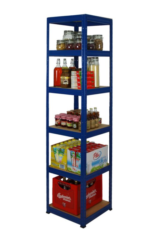 Regał metalowy MODO24 magazynowy stojak niebieski helios 196x35x35cm 6 półek po 175 kg 1 szt.