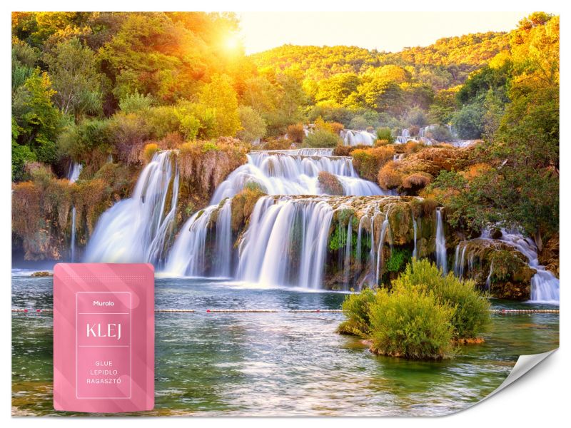 Fototapeta Muralo Wodospad o Wschodzie Słońca 350x256 cm 1szt.