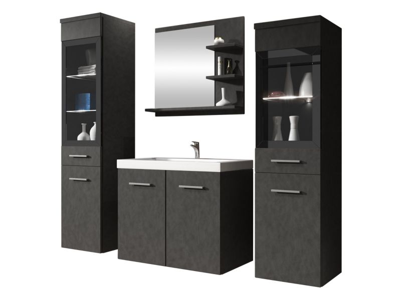 Meble łazienkowe MIRJAN 24 Madrit I z oświetleniem LED matera 1 kpl.