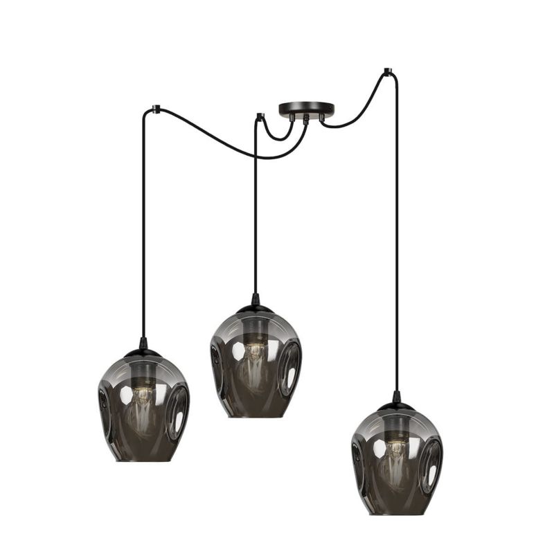 Lampa sufitowa Emibig Level czarna-grafit wym: 200 x 14 x 14 cm 3xE27 x 15W 1 szt.