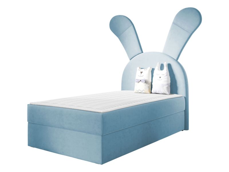 Łóżko kontynentalne MIRJAN 24 Bunny Light 100x200, Strona: Lewa błękitny 1 szt.