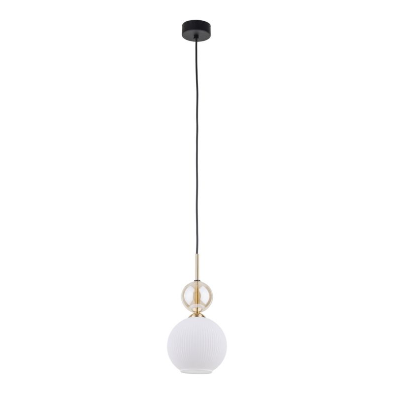 Lampa Wisząca Tk-Lighting Sophia Cognac White 1Xe14 ryflowany klosz - 1szt.