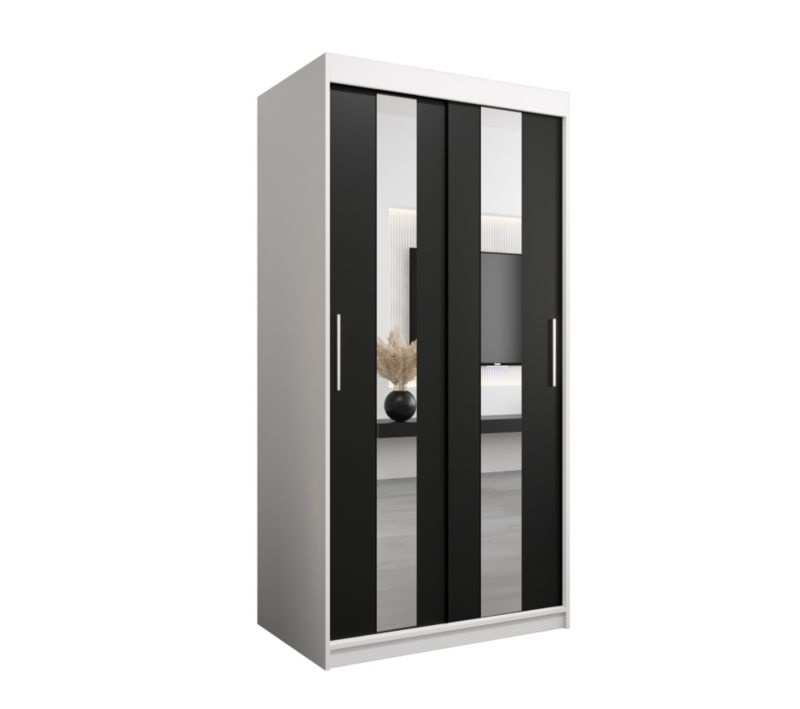 Szafa przesuwna Garderoba Abiks POLE 100 biały/czarny 1 szt.