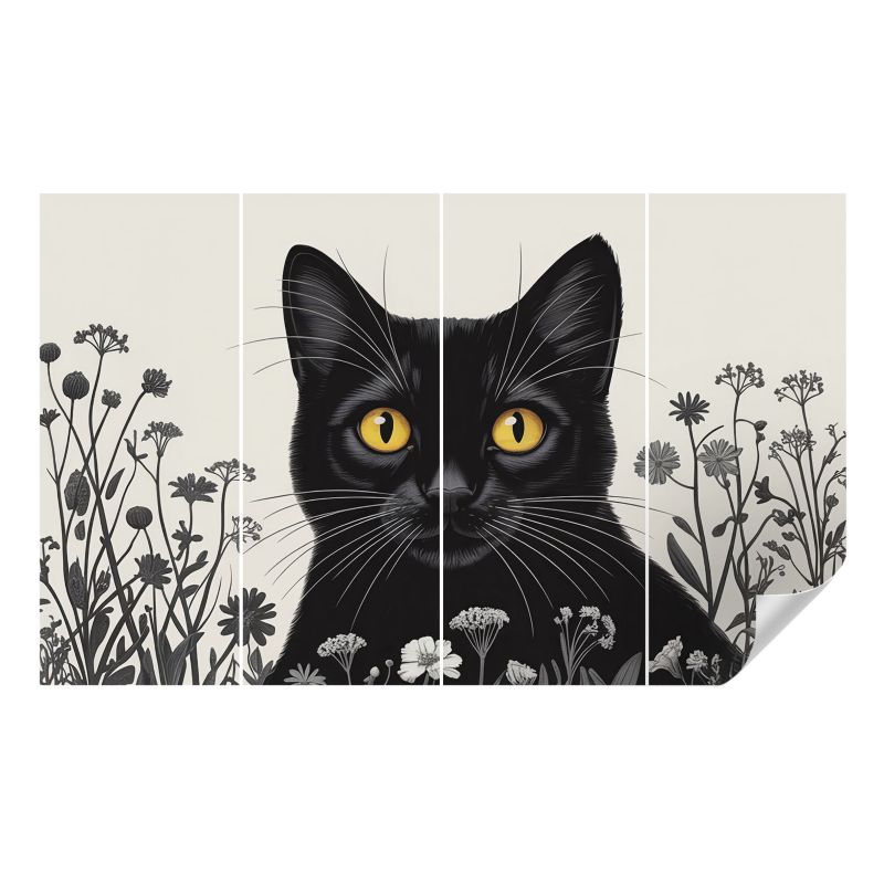 Fototapeta samoprzylepna Wallfluent 416x254 cm Kwiaty kot Dla Miłośników Kotów I Przyrody 1 szt.