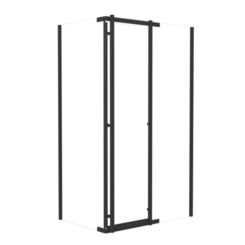 Kabina prysznicowa Durasan Titanium Open Czarny mat 120x80x200 prostokątna, 6 mm, easy clean 1 szt.