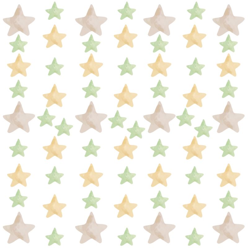 Naklejki Ścienne Muralo Akwarelowe Gwiazdy Boho 120x60 cm 66szt.