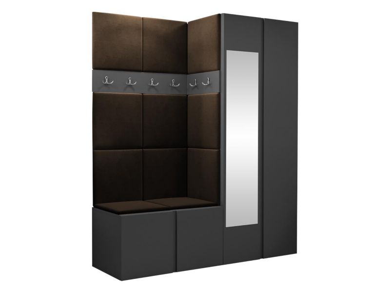 Garderoba MIRJAN 24 Orion XII grafit + brązowy 1 kpl.