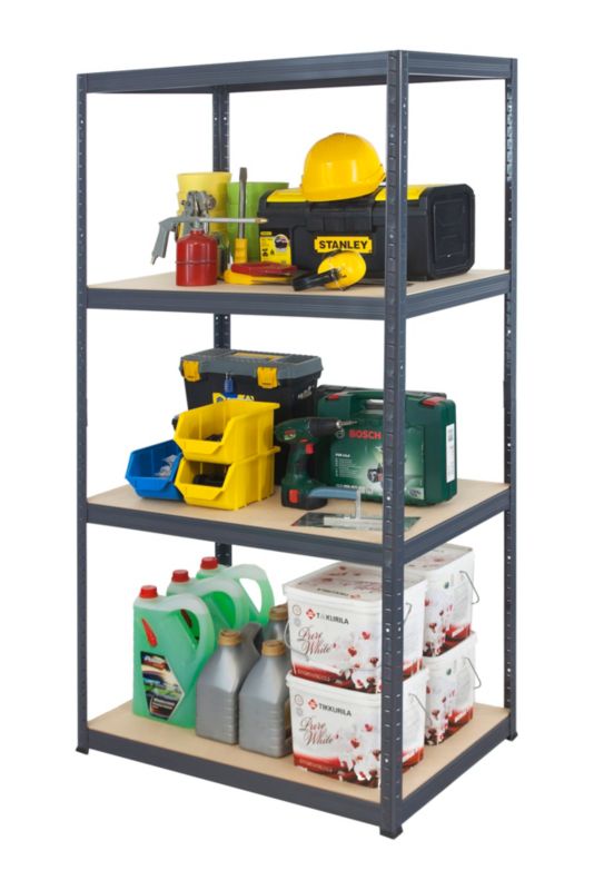 Regał metalowy MODO24 magazynowy garażowy grafit premium helios 180x100x45cm 4 półki po 275 kg 1 szt.