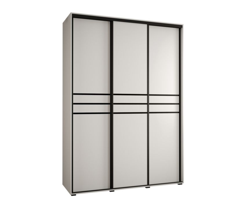 Szafa przesuwna Abiks DAVOS 10 wysoka szer.180cm biały/biały/czarny 1szt.