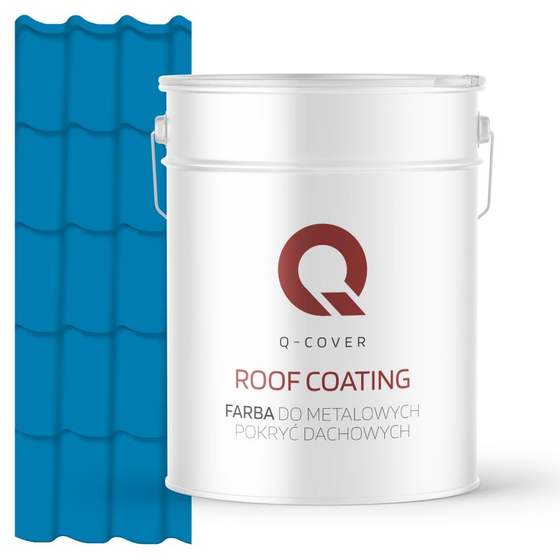 Farba do Metalowych Pokryć Dachowych Q-Cover Błękitny RAL5015 Satyna 10L