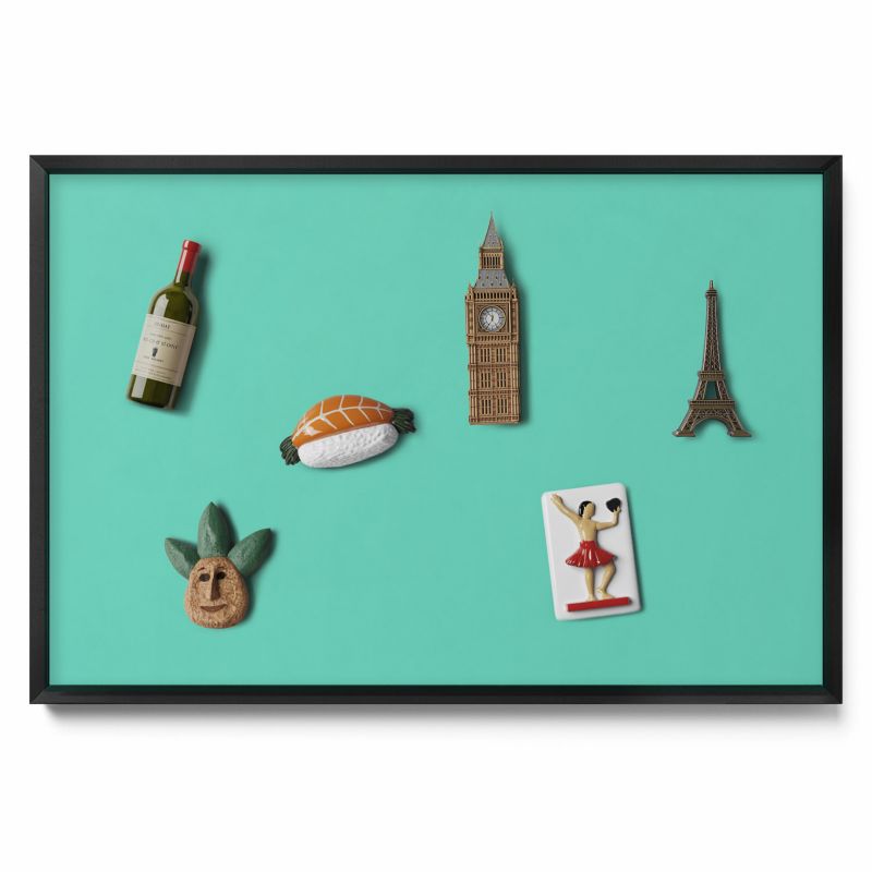 Tablica na notatki Tulup 60x40 cm Kolor miętowy w czarnej ramie 1 szt.