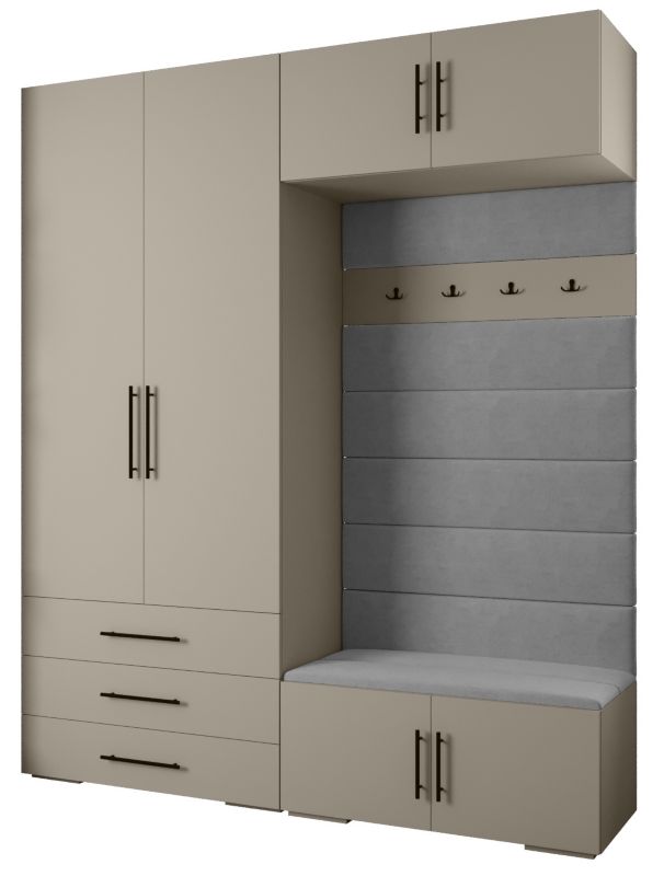 Garderoba do przedpokoju Abiks INOVA 3 Z12 kaszmir+czarny+manila16 1 szt.