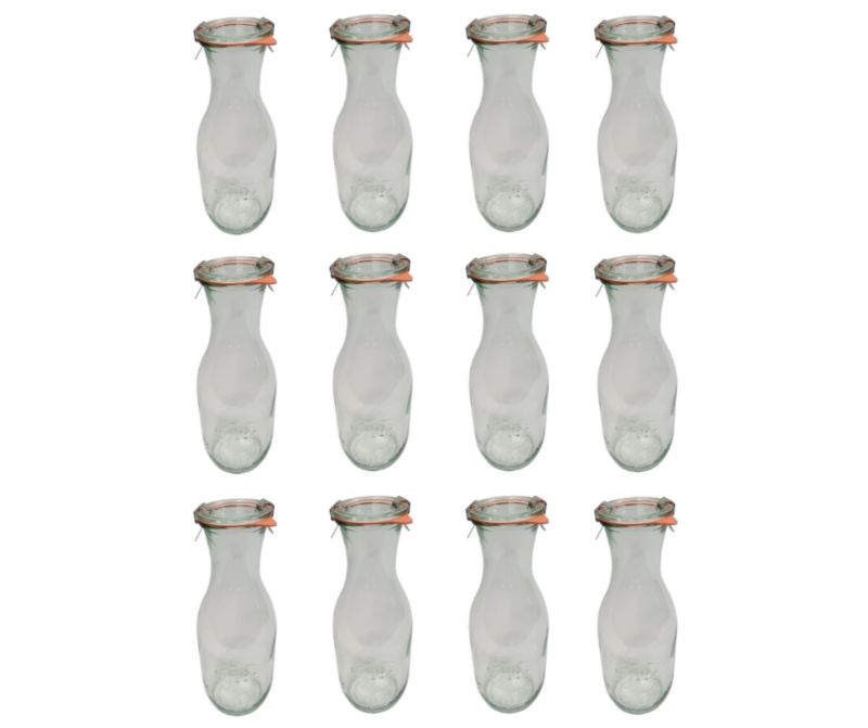 Karafki MODO24 Weck 1062 ml fi 60 szklane wieka gumki zapinki 12 kpl.