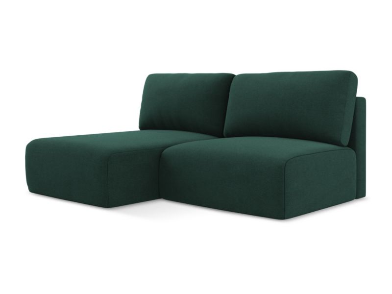 Lewy narożnik z funkcją spania LaMiaSofa OSTIA z tkaniny strukturalnej 210x149 cm butelkowa zieleń 1 szt.