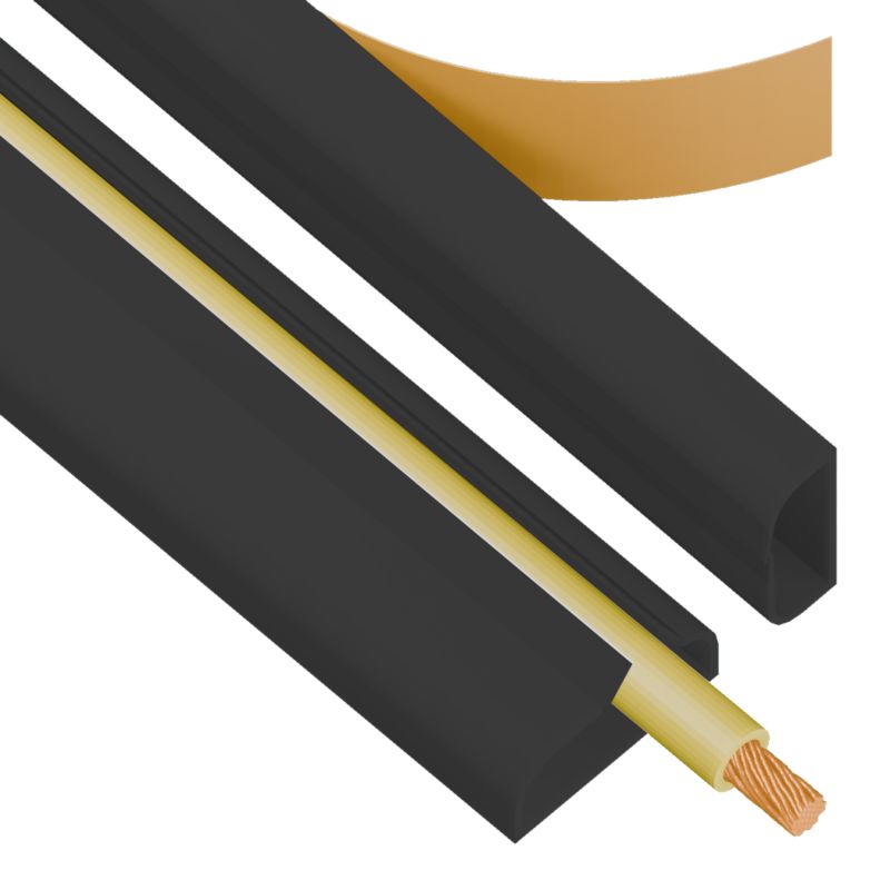 Kanał elektroinstalacyjny AKS Zielonka LSM na taśmę 10 x 25 mm 1,15 m czarny