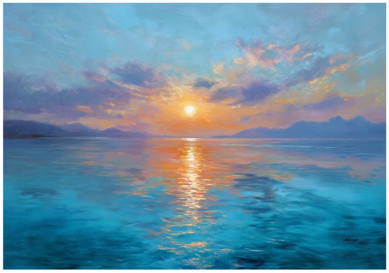 Fototapeta WALLARENA Do Sypialni Salonu Na Flizelinie Morze Krajobraz Słońce Niebieski 350x250 cm 16359VX7 1 szt.