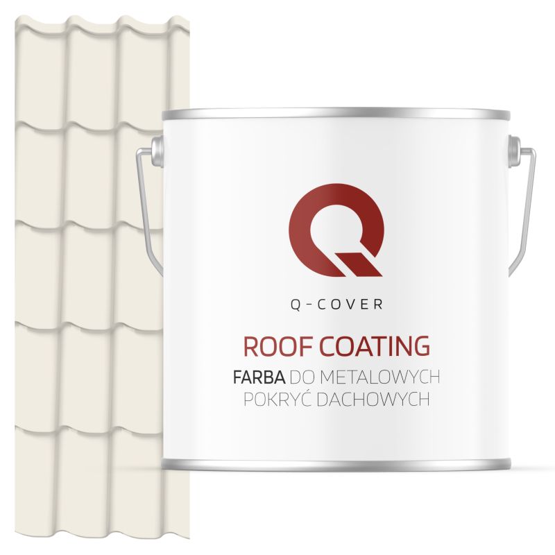 Farba do Metalowych Pokryć Dachowych Q-Cover Biały alpejski RAL9010 Wysoki Połysk 5L