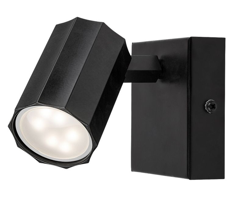 Kinkiet ścienny Rabalux Rogelio czarny matowy styl nowoczesny 1 x GU10 x IP20 wym: 10 x 5 x 12,5 cm - 1 szt.