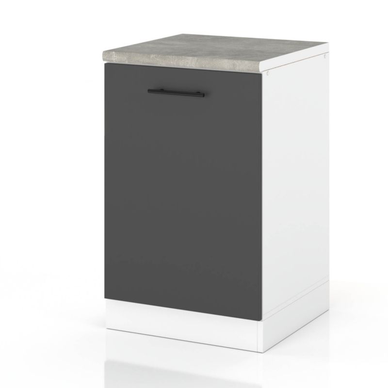 Szafka Kuchenna Hurtownia-Mebli Stojąca D50 sPremium 50cm Biały Mat Szary Mat 50x52x85 cm 1szt.