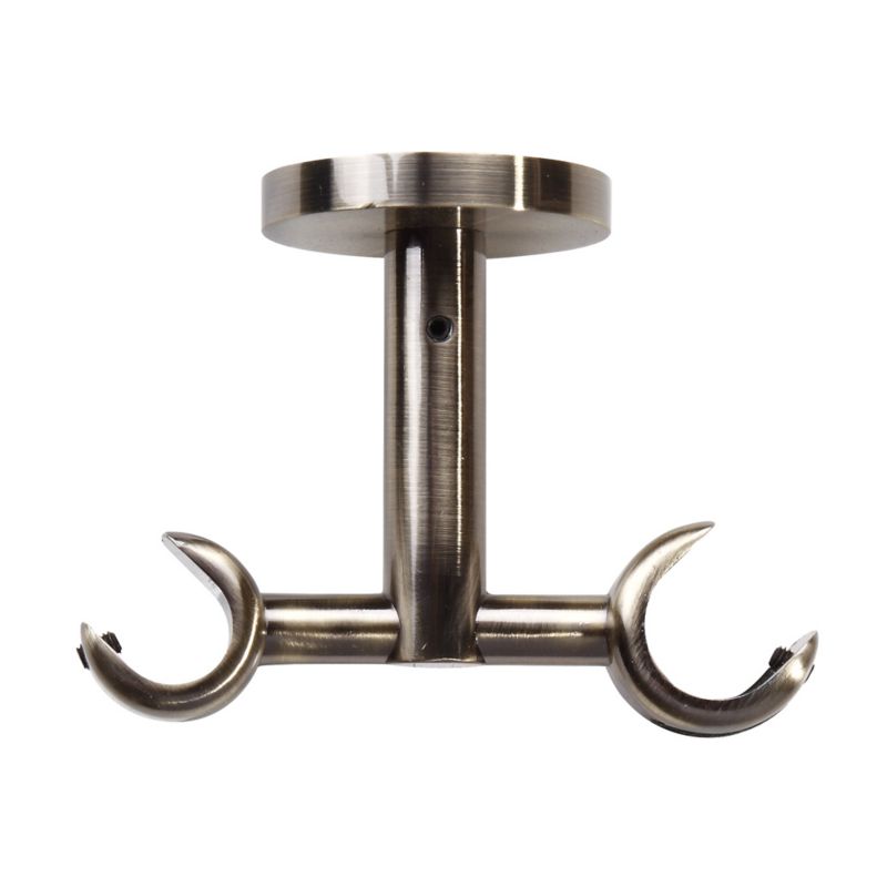 Wspornik karnisza sufitowy podwójny Colours antyczny mosiądz 19/16 mm