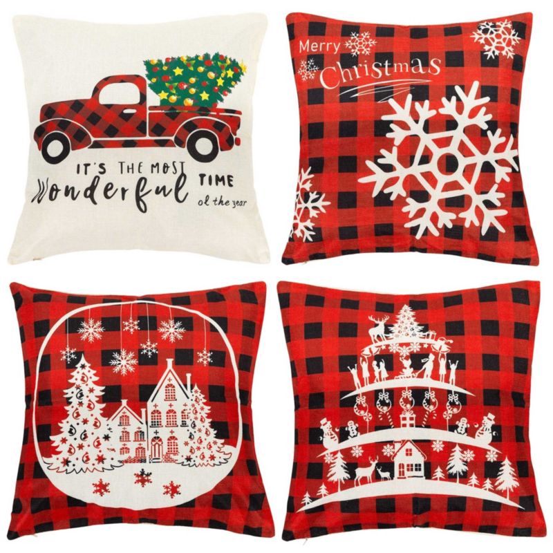 Świąteczne poszewki na poduszki Springos 40x40 cm 4 szt.