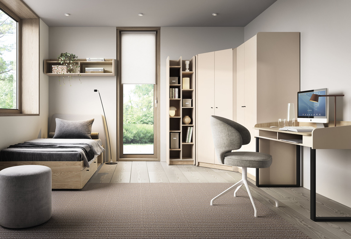 Zestaw mebli do pokoju młodzieżowego z łóżkiem ALDENO