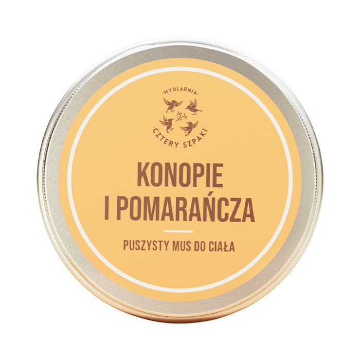 4 Szpaki Mus do ciała Konopie i Pomarańcza, 150 ml