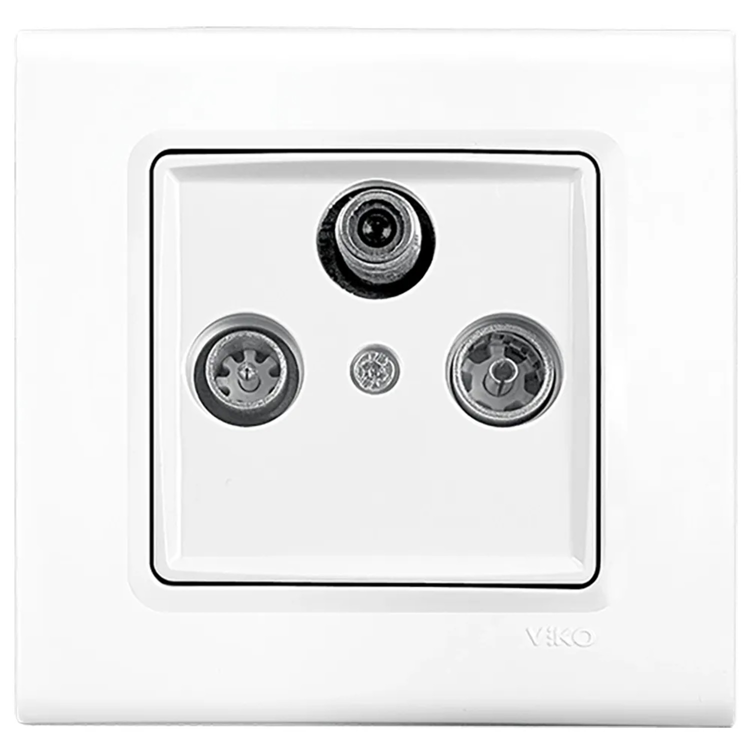 Gniazdo Linnera S RTV SAT końcowe z ramką białe