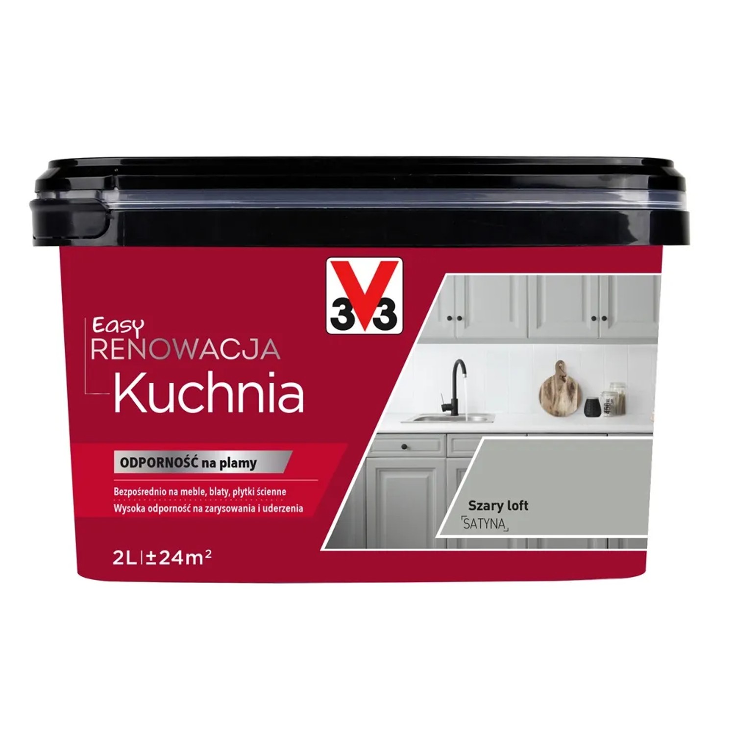 V33 Farba Easy Renowacja Kuchnia szary loft 2l