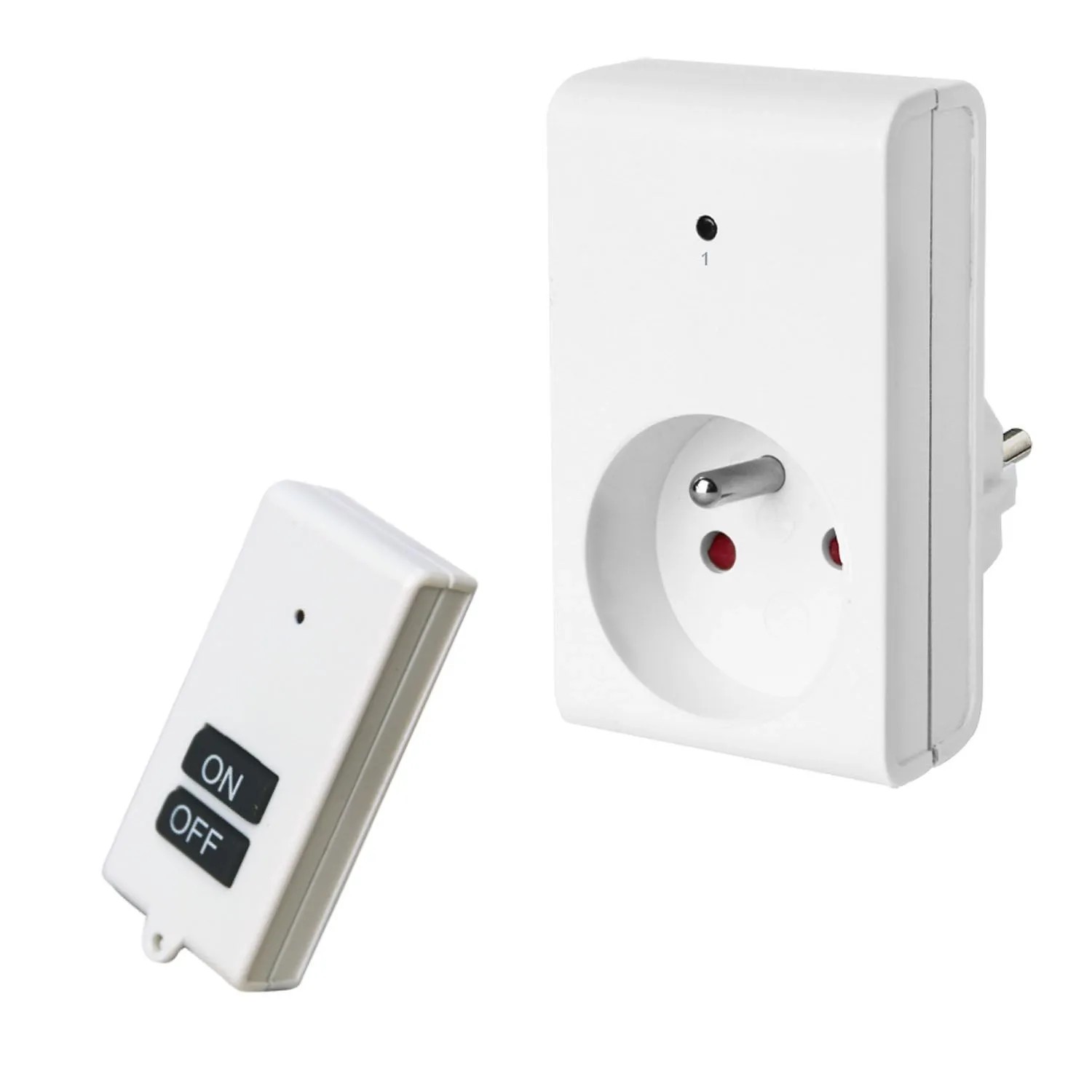 Düwi Gniazdo sterowane radiowo z pilotem 2P+Z białe IP20