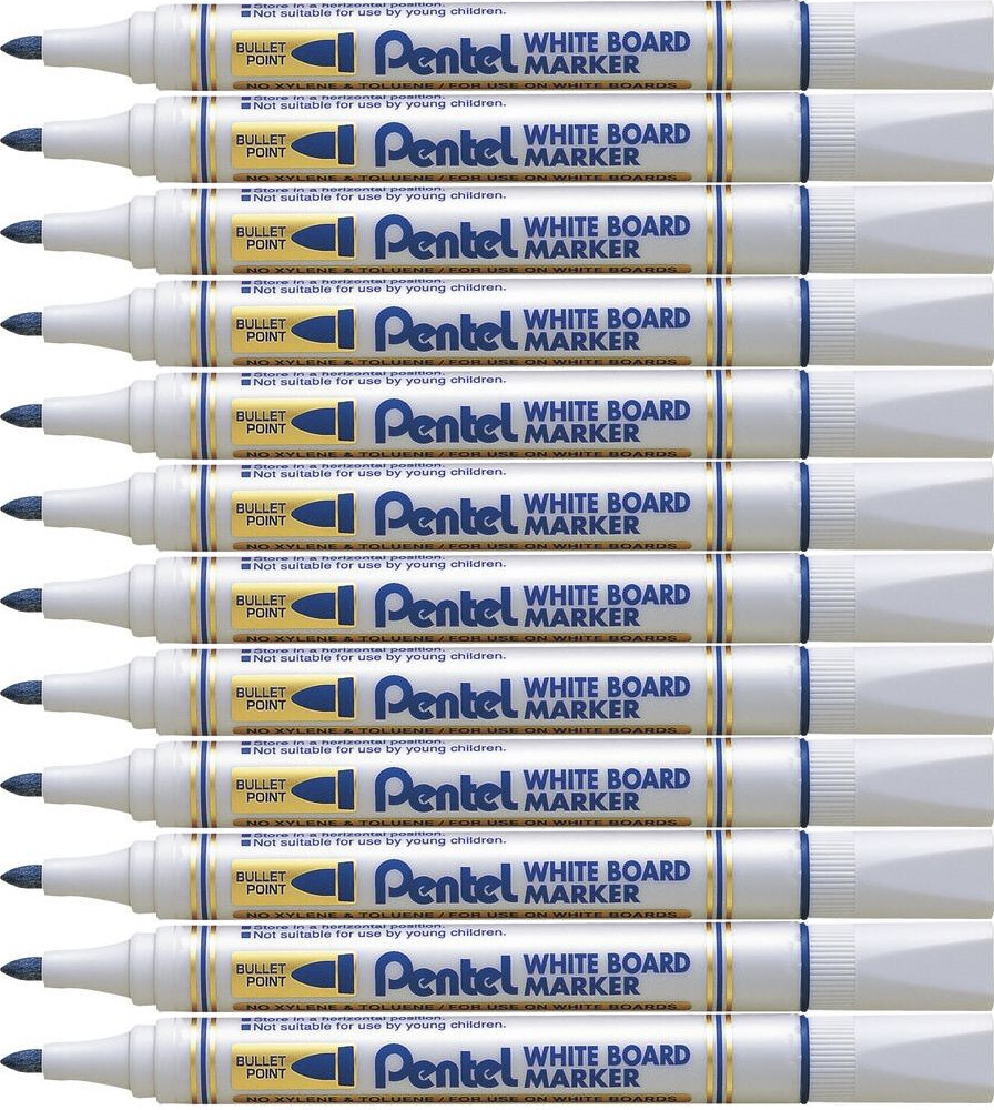 12x Marker suchościeralny Pentel MW85, okrągła, 4.4mm, niebieski
