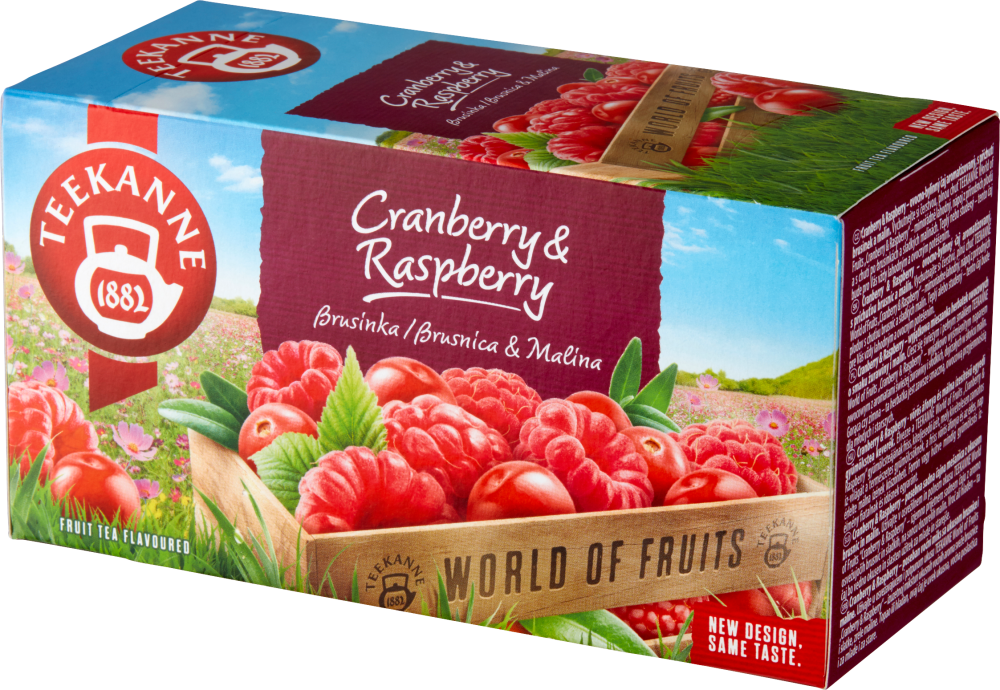 Herbata owocowa w kopertach Teekanne Cranberry&Raspberry, żurawina i malina, 20 sztuk x 2.25g