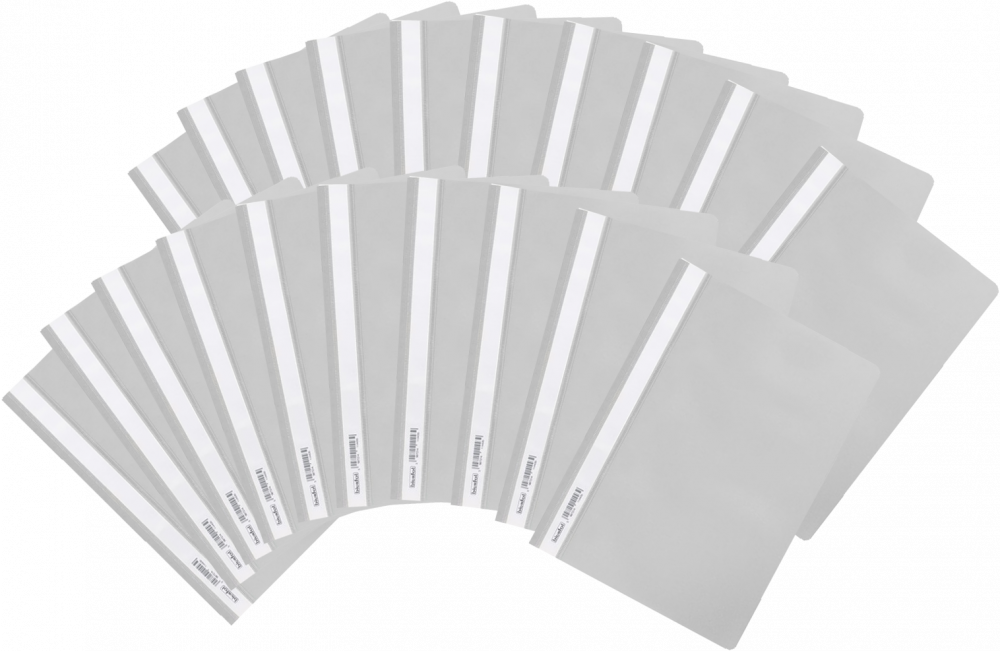 20x Skoroszyt plastikowy bez oczek Biurfol, miękki, A4, szary