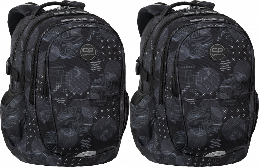2x Plecak szkolny CoolPack Factor Ships, czterokomorowy, 29l, 46x32x17cm, czarny