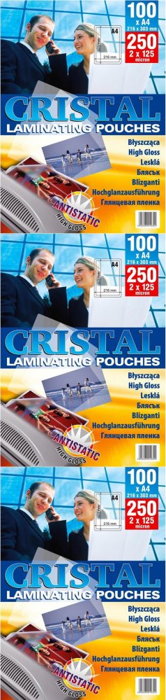3x Folia do laminowania Argo, 216x303mm, A4, 2x125 μm, samoprzylepna, 100 sztuk